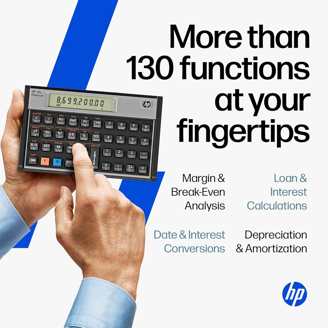 Hewlett Packard HP12C Finanzmathematischer Taschenrechner UPN algebraisch programmierbar Platin