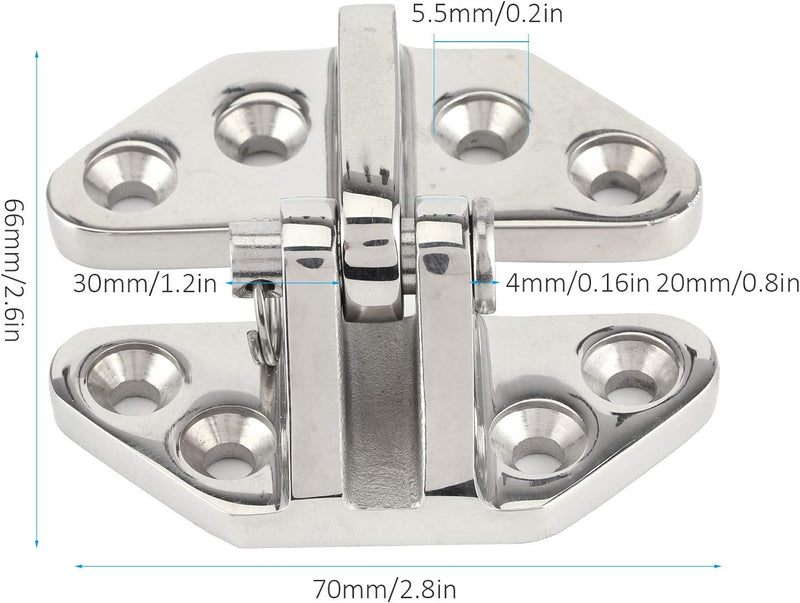 aqxreight - Lukenscharnier, 2 Stück 316 Edelstahl Spiegelpolieren Abnehmbarer Stift Marine Hatch Sch