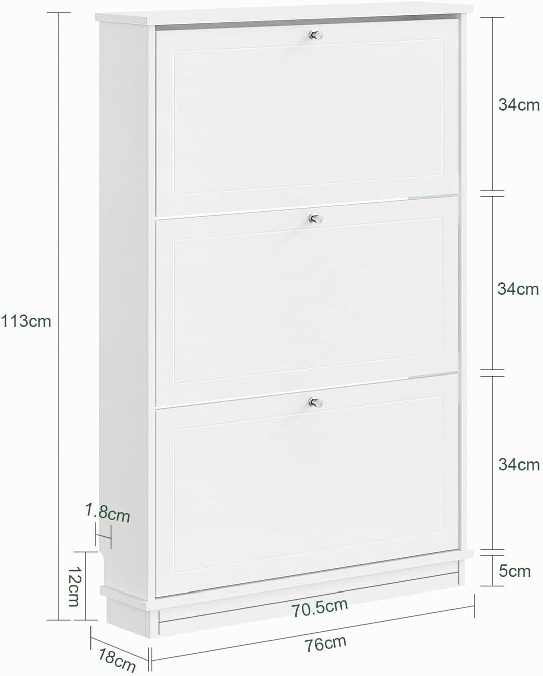 SoBuy Schuhschrank Schmal - Extrem Schmal 18Cm, Passt Grosse Schuhe Bis EU 47, Schmaler Schuhschrank