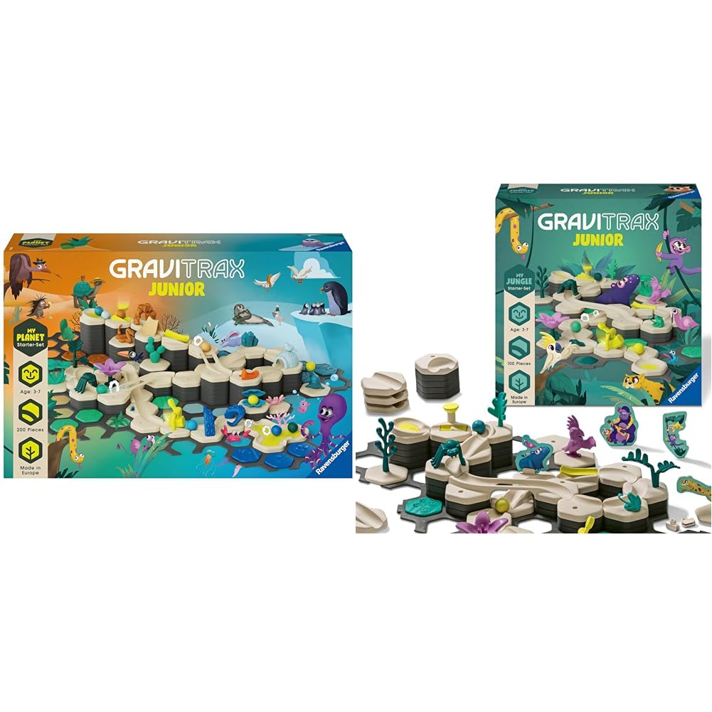 Ravensburger GraviTrax Junior Starter-Set XXL & GraviTrax Junior Starter-Set L Jungle -Erweiterbare