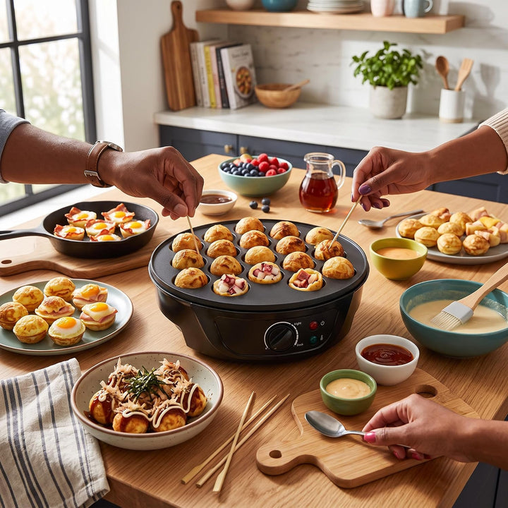 Elektrische Takoyaki-Maschine 18 Löcher Non-Stick Küchen Elektrische Maschine für die Herstellung Ja