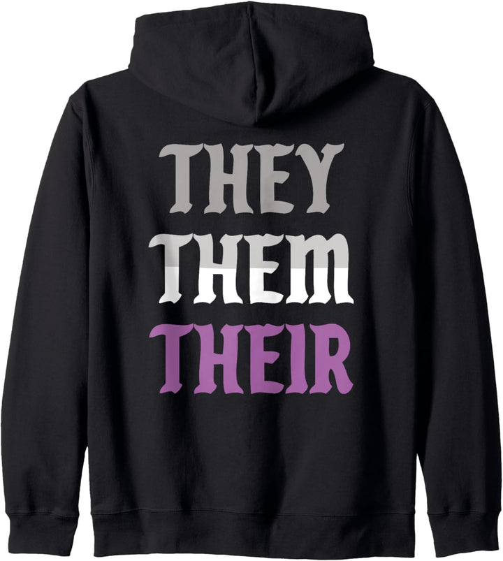 They Them Their Pronomen LGBTQIA Asexuell Pride Flagge Kapuzenjacke