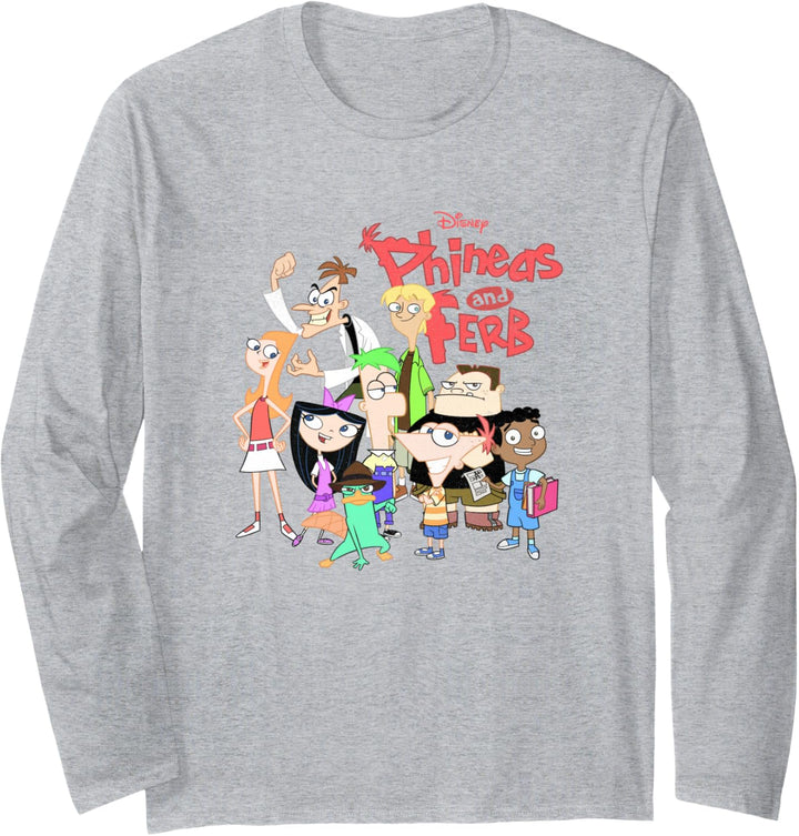 Disney Phineas und Ferb The Group Logo Langarmshirt