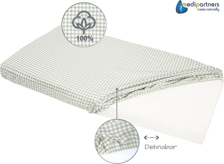 Medi Partners 3er-Set Spannbettlaken Spannbetttuch 60x120cm 100% Baumwolle Baby Bettwäsche Babymatra