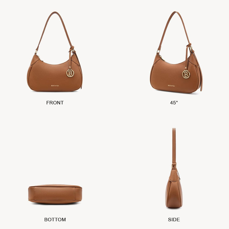 BOSTANTEN Damen Henkeltaschen Klein Handtaschen Schultertasche für Frauen Shopper Tasche Braun, Brau