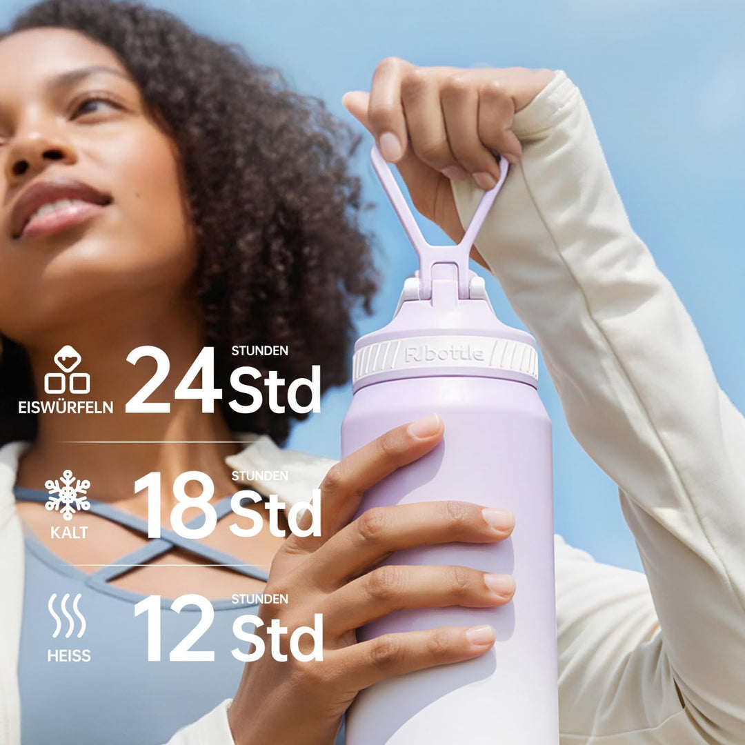 magcheer Isolierte Edelstahl Trinkflasche 750ml mit Griff | BPA-Frei &amp; Auslaufsichere Isolierte Ther