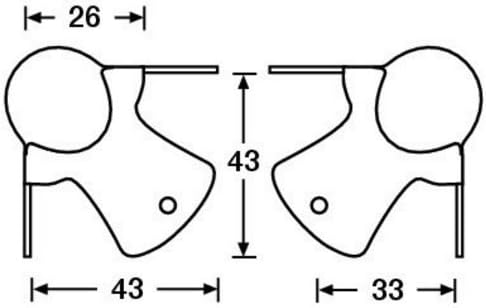 40x Adam Hall 4115 - Kugelecken klein 44 mm hoch, Stahl verzinkt, Kugel-Ecke