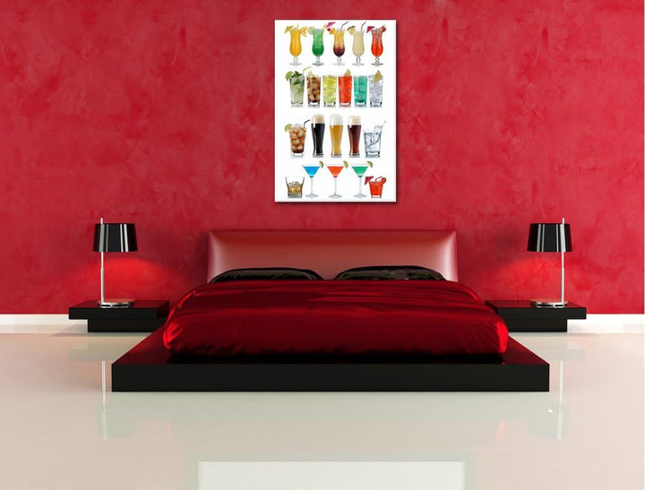Cocktails, Long Drinks und Bier Format: 100x70 auf Leinwand, XXL riesige Bilder fertig gerahmt mit K