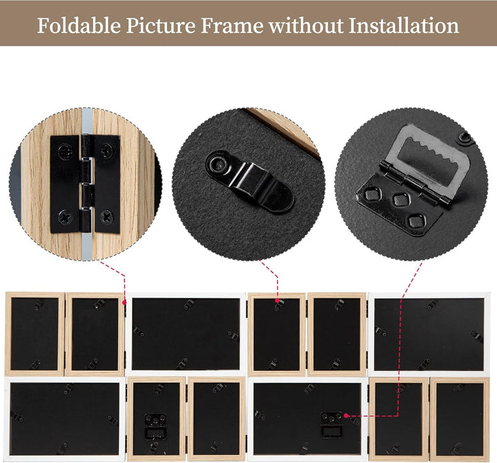 SUMGAR Bilderrahmen Collage Holz Weiss Mehrere 10x15 Fotorahmen Tischrahmen Wandrahmen mit HD Glas M