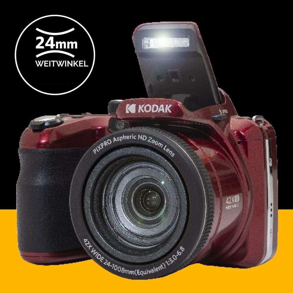 KODAK Pixpro Astro Zoom AZ425 – Digitalkamera Bridge, 42-facher optischer Zoom, 24 mm Weitwinkel, 20