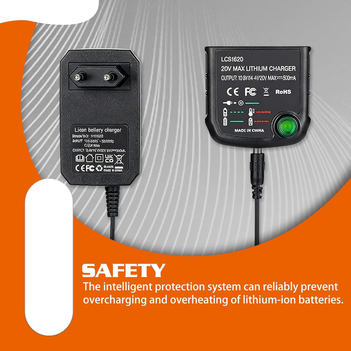 18V/20V Ladegerät Kompatibel mit Black & Decker 18V Ladegerät für Black und Decker Akku Lithium-Ione