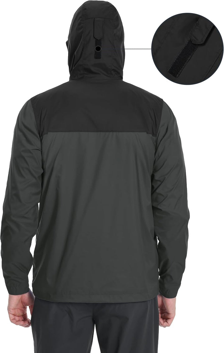 Pioneer Camp Herren Regenjacke Wasserdicht Atmungsaktiv Leichte Winddicht Windbreaker Packbare Outdo