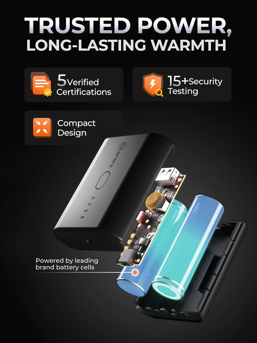 ORORO Beheizbare Steppweste Damen mit Powerbank Leichte Beheizte Weste Damen Heizweste - Ladegerät N