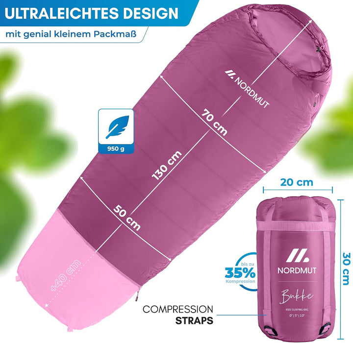 NORDMUT® Schlafsack Kinder mitwachsend für zuverlässigen Kälteschutz – Kinderschlafsack aus schadsto