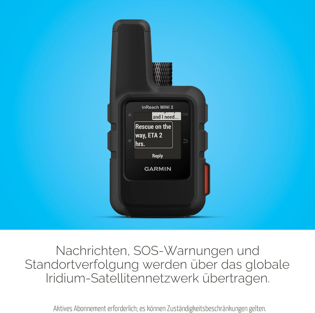 Garmin inReach Mini 2, Leichter und kompakter Satellitenkommunikator, Wandern Handheld, schwarz, Sch