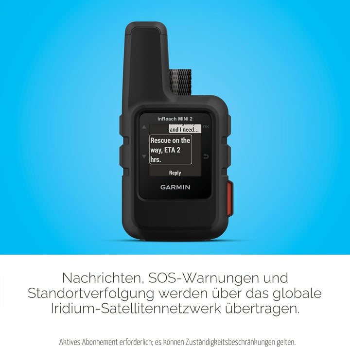 Garmin inReach Mini 2, Leichter und kompakter Satellitenkommunikator, Wandern Handheld, schwarz, Sch
