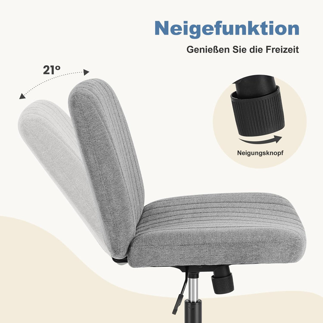 DUMOS Bürostuhl Ohne Armlehne, Teddysamt und Bequemes Netzgewebe Criss Cross Chair, mit Verbreiterte