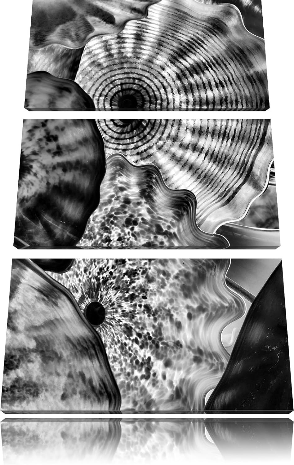 Pixxprint Monocrome, Bunte Quallen 3-Teiler Leinwandbild 120x80 Bild auf Leinwand