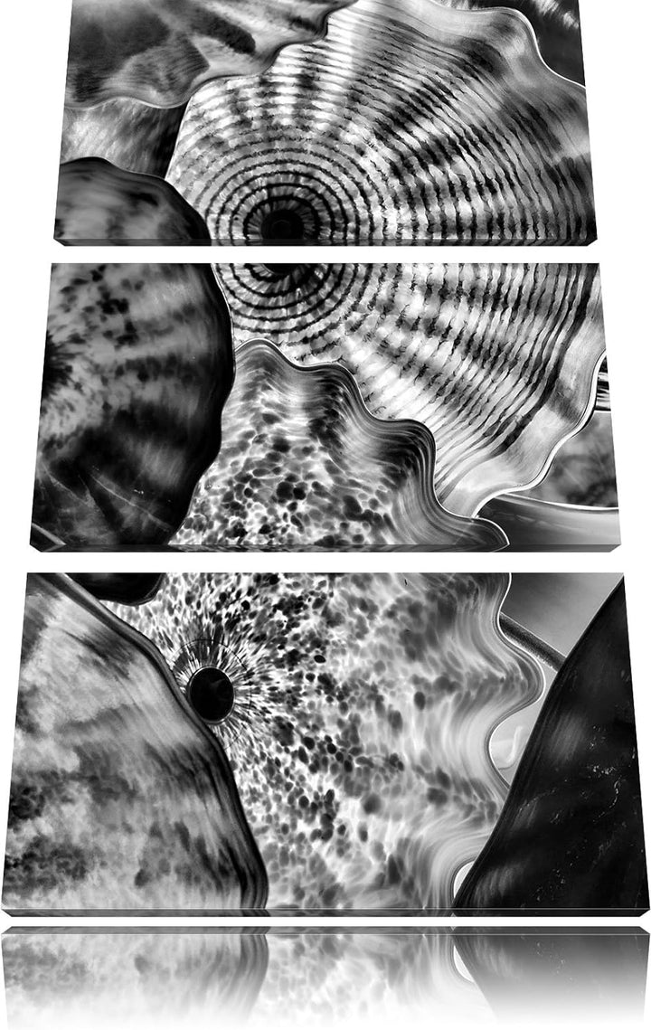 Pixxprint Monocrome, Bunte Quallen 3-Teiler Leinwandbild 120x80 Bild auf Leinwand