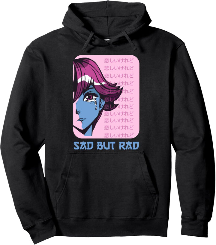 Traurig aber rad japanischer Anime trauriges Mädchen Shojo Pullover Hoodie