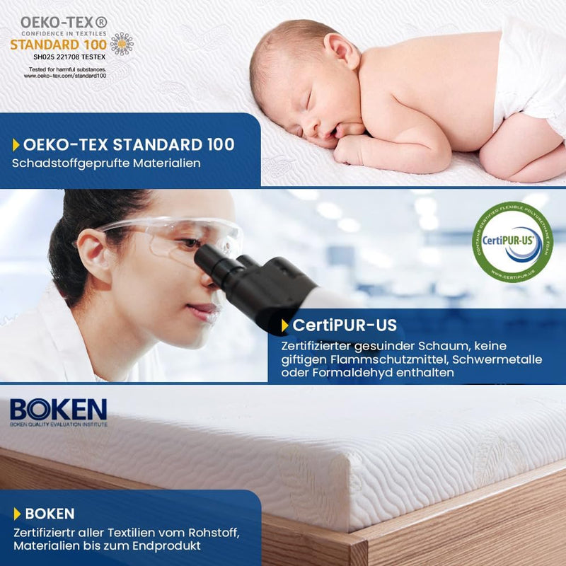 Newentor® Matratzen Topper 80x200cm H4 H5 Hart, Matratzentopper 80x200 Gel Boxspringbett Schlafsofa,