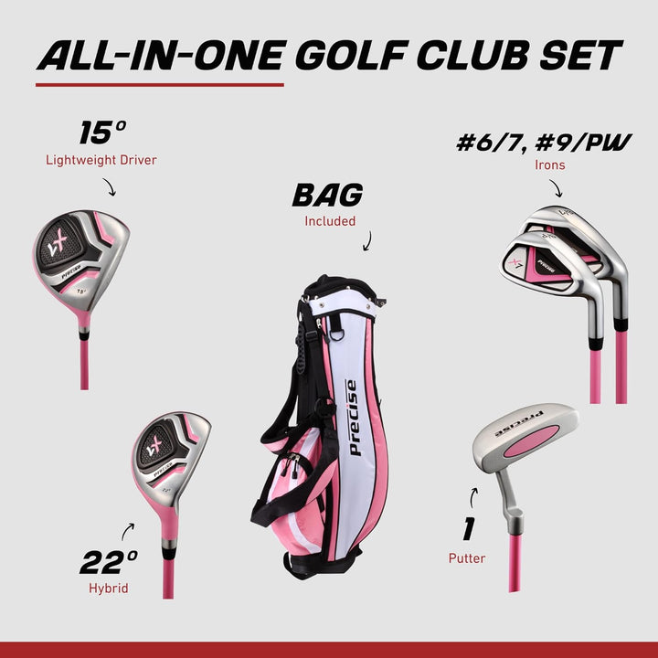 PreciseGolf Co. Precise X7 Junior Komplettes Golfschläger-Set für Kinder – 3 Altersgruppen Jungen &amp;