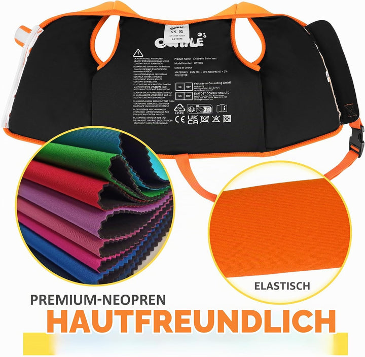 OSHYLE Kinder Schwimmweste - Jungen Mädchen Neopren Schwimmen Jacke Kleinkind Schwimmen Floating Neo