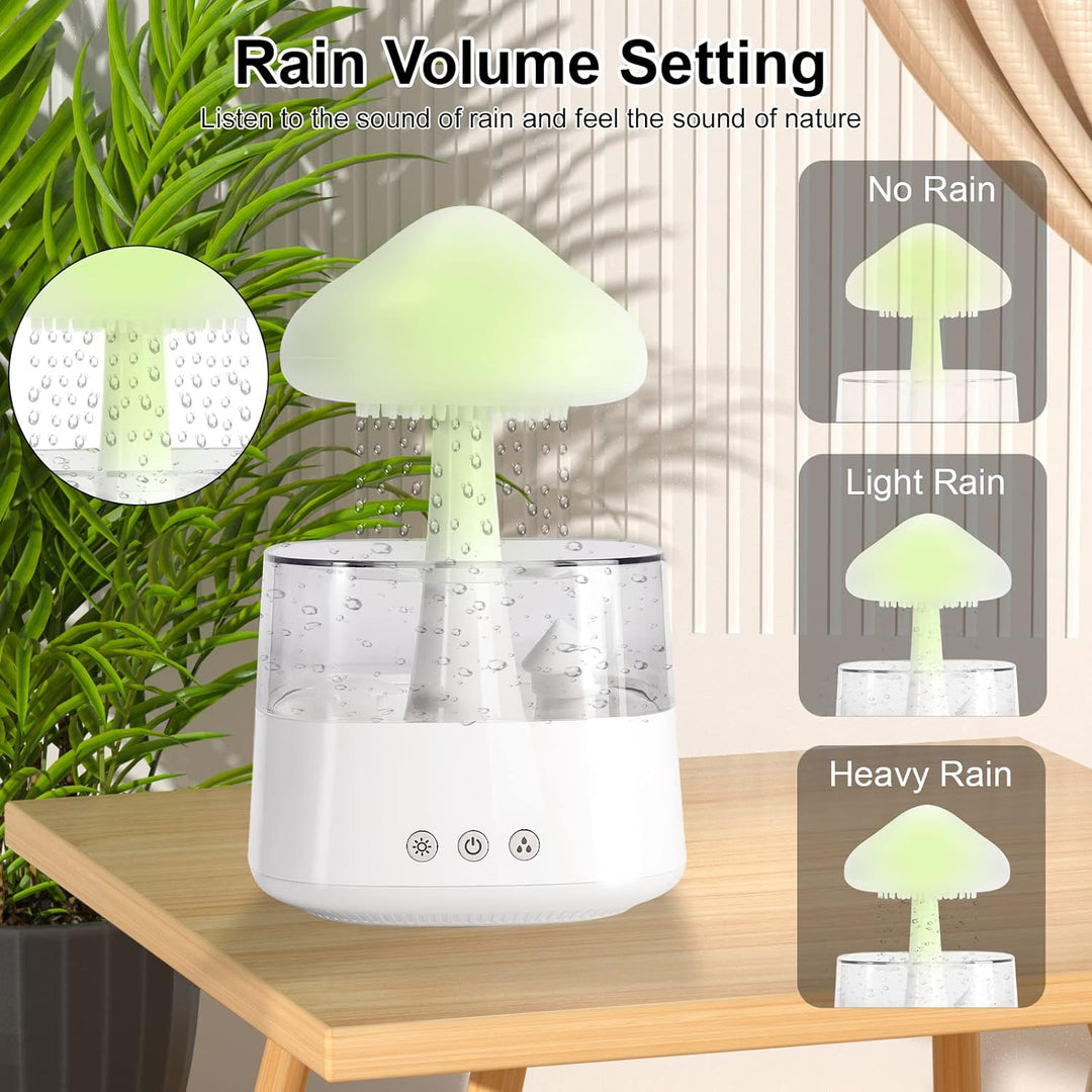 Regenwolken Luftbefeuchter für Schlafzimmer und grosse Räume, Pilz Öldiffusor mit LED-Leuchten in 7