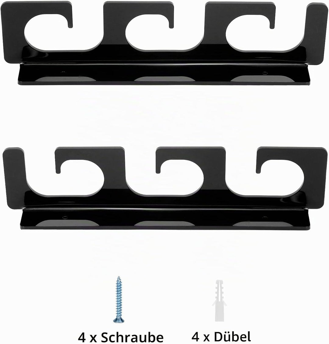 QWORK® 2 Stück Angelrutenhalter zur Aufnahme von 6 Ruten, Deckenmontage oder Wandmontage, Passend fü