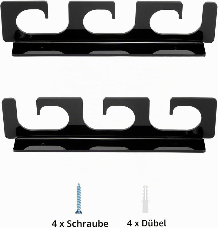 QWORK® 2 Stück Angelrutenhalter zur Aufnahme von 6 Ruten, Deckenmontage oder Wandmontage, Passend fü