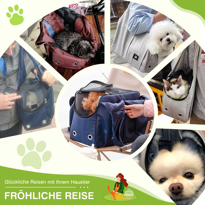 ALLSOPETS Hundetasche Leichte FaltbareTragetasche mit Sicherheitsleine Hände Frei Reisetasche Schult