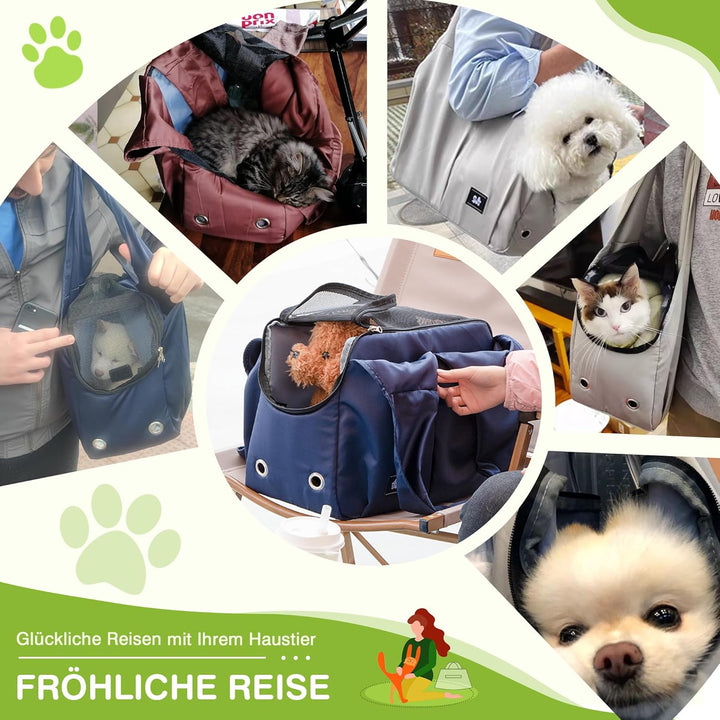 ALLSOPETS Hundetasche Leichte FaltbareTragetasche mit Sicherheitsleine Hände Frei Reisetasche Schult