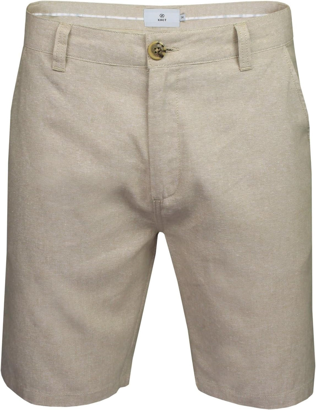 Xact Herren Leinen 23cm Tailored Chino Shorts, Regular Fit 32W Sand (Linen), 32W Sand (Linen)