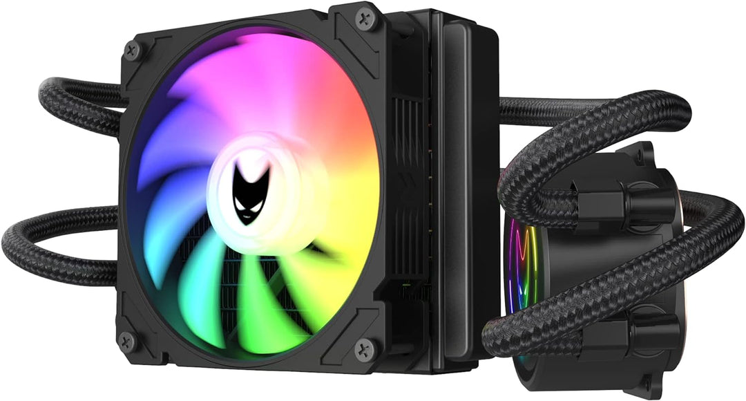 Oversteel - ZIRCON Flüssigkeitskühlung 120mm RGB, PWM-Lüfter 120mm RGB, TDP 170W, Kompatibel mit Int