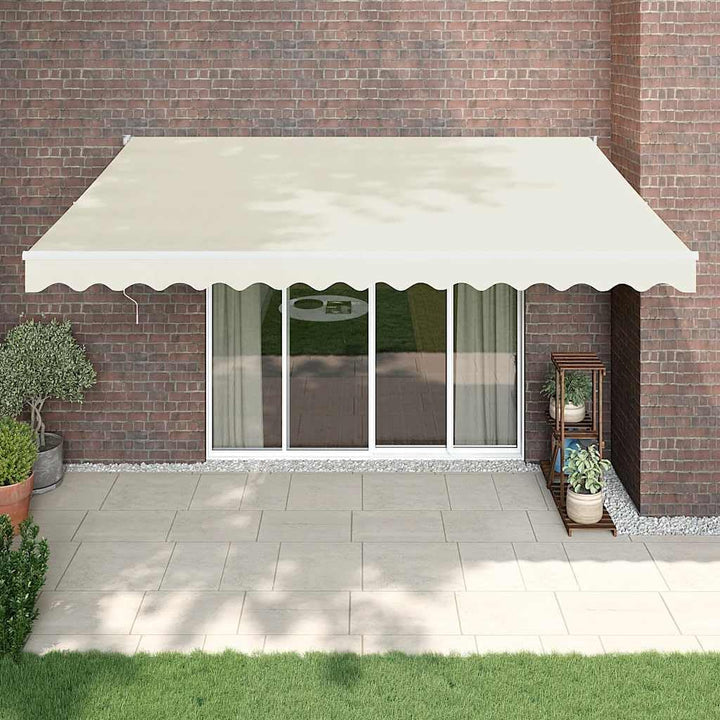 vidaXL Elektrische Markise mit Kurbel Creme 4x3 m 4 x 3 m Creme und Weiss, 4 x 3 m Creme und Weiss