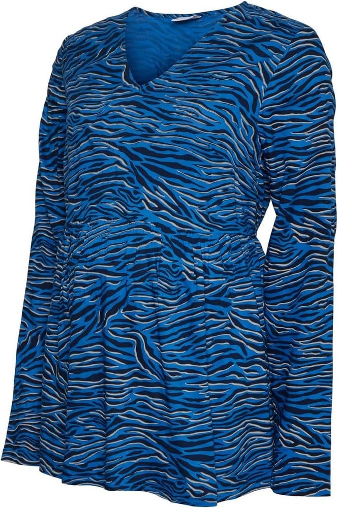 NAME IT Damen Mlcosta L/S Wo Top A. L Strong Blue/Aop:black Pattern, L Strong Blue/Aop:black Pattern