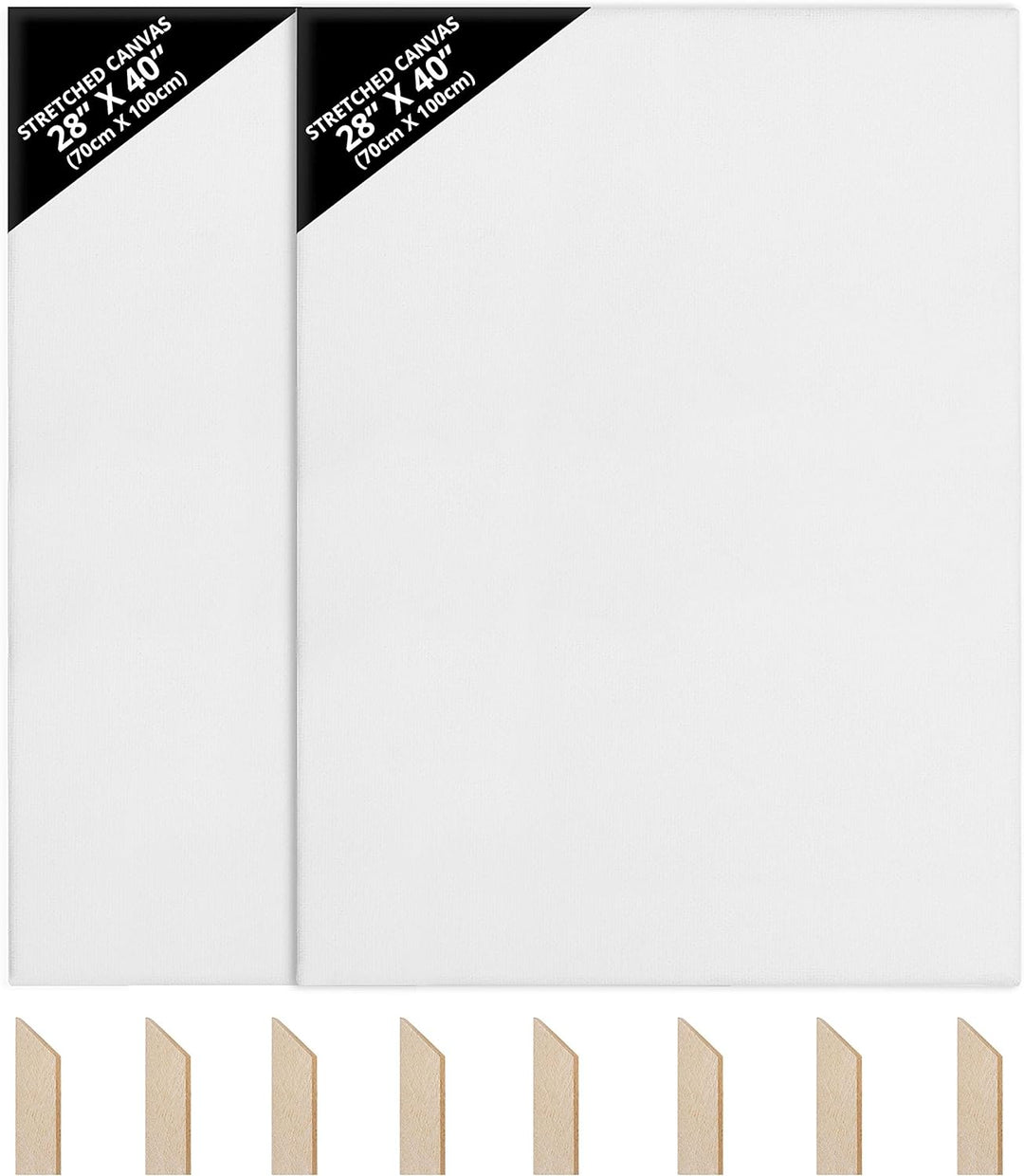 Kurtzy 2er-Pack Leinwände zum Bemalen 70 x 100 cm - Bespannte Keilrahmen Leinwände zum Bemalen XXL a