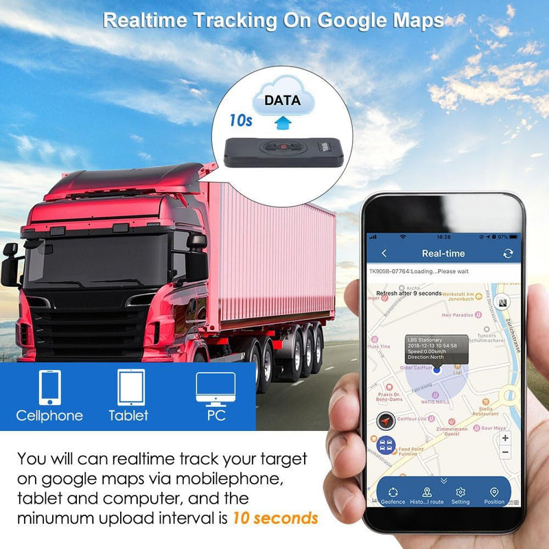 TKMARS GPS Tracker Auto Ohne ABO Auto GPS Tracker mit 2-Wege-GespräCh, SOS, Temperatursensor, 2 Funk