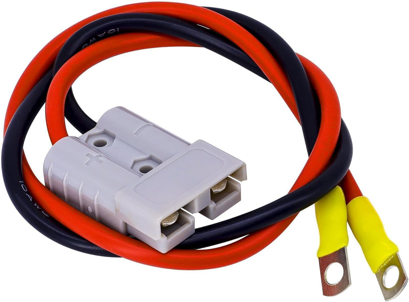 HISports Anderson Batterieanschluss Stecker 50 A 600 V mit O-Ring Kabel 10 AWG 50 cm,Ladestecker für