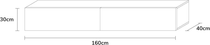 Wuun® TV Lowboard I 100cm-280cmI TV Board hängend Hängeschrank Wohnwand/Somero/Eiche 160 Eiche / Eic