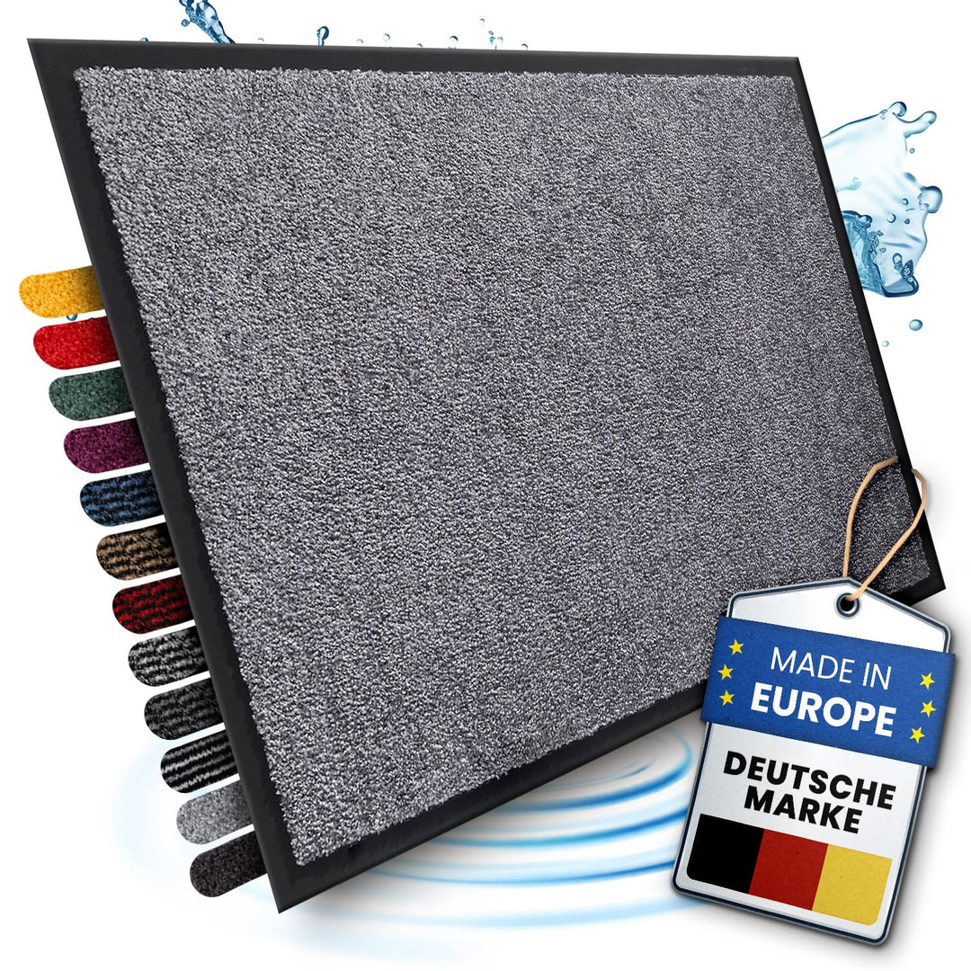 Saubere Schuhe Dank saugstarkem Stoff (robust) perfekte Grösse Hellgrau in 60x90cm - Fussmatte innen
