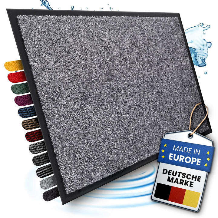 Saubere Schuhe Dank saugstarkem Stoff (robust) perfekte Grösse Hellgrau in 60x90cm - Fussmatte innen