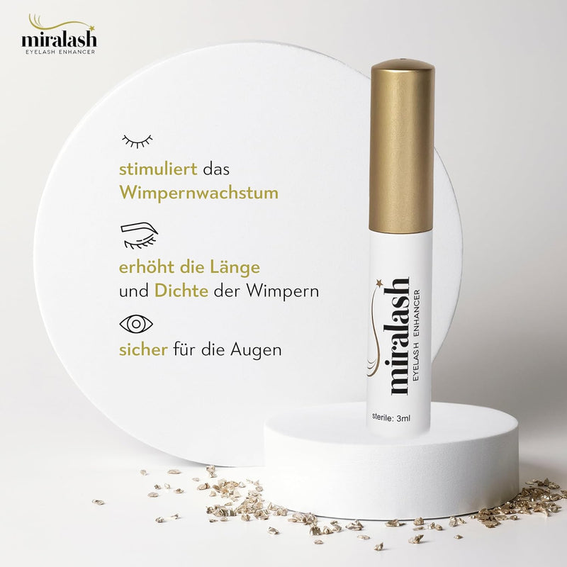 Miralash Wimpernserum | Conditioner für Wimpern 3 ml | Serum für Lange Dichte Wimpern | Wimpernwachs