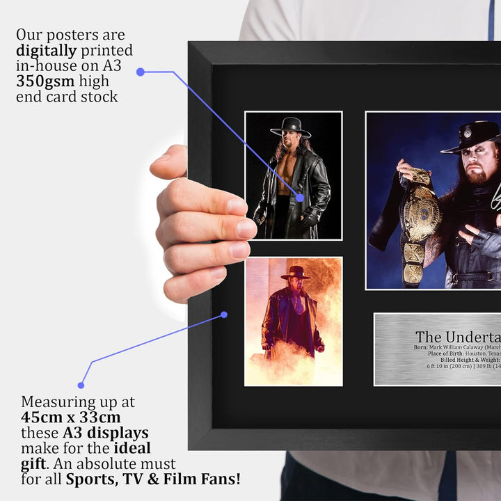 HWC Trading FR A3 The Undertaker Wrestling Geschenke Gedruckt, Signiert Autogramm Bild Für WWE & WWF