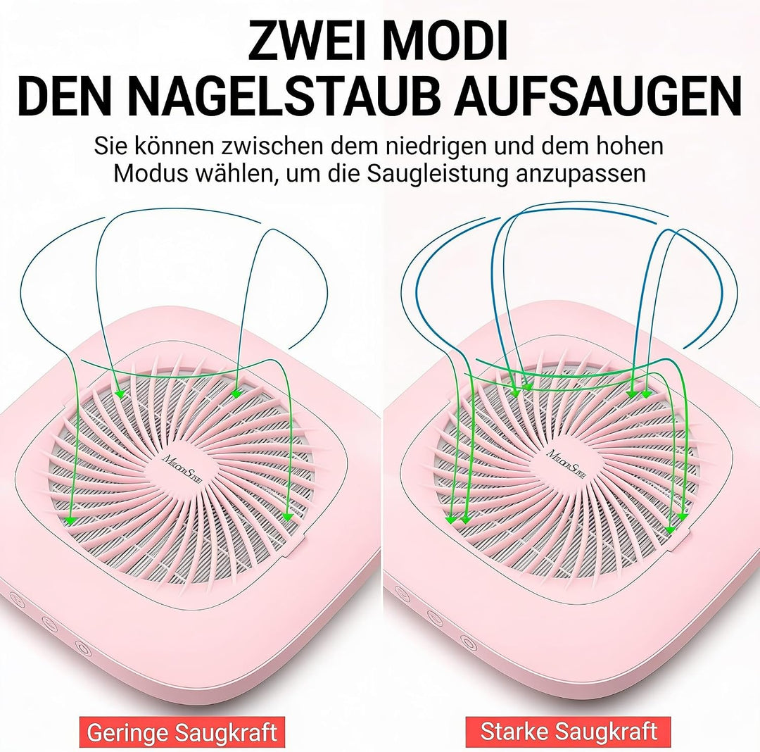 MelodySusie Nagelstaubsauger mit Filter, Professionelle Staubabsaugung für Nagelstudio &amp; Zuhause Lei
