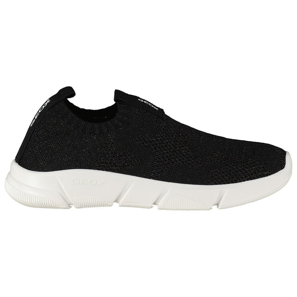 Geox Mädchen J Aril Girl Sneaker 28 EU Schwarz, 28 EU Schwarz
