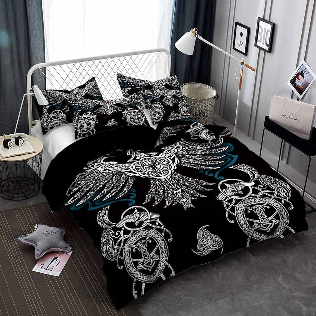 3D Wikinger Bettwäsche Set 135x200 cm 2teilig mit Reissverschluss Weiche und Angenehme Schlafkomfort