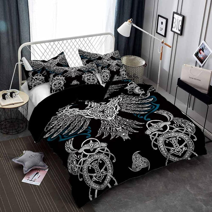 3D Wikinger Bettwäsche Set 135x200 cm 2teilig mit Reissverschluss Weiche und Angenehme Schlafkomfort