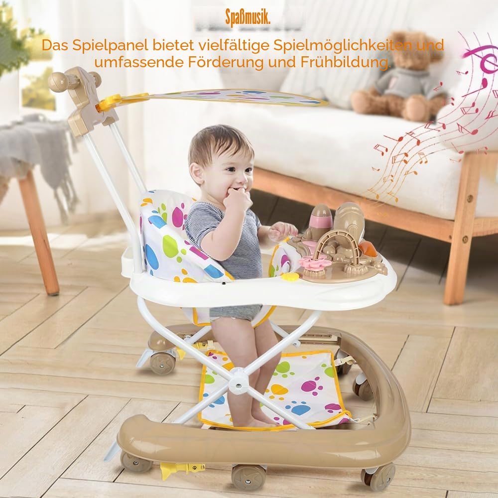 Lauflernhilfe für Babys, Jungen, Mädchen, mitwachsend, 3-in-1, faltbare Baby-Lauflernhilfe mit 3 höh