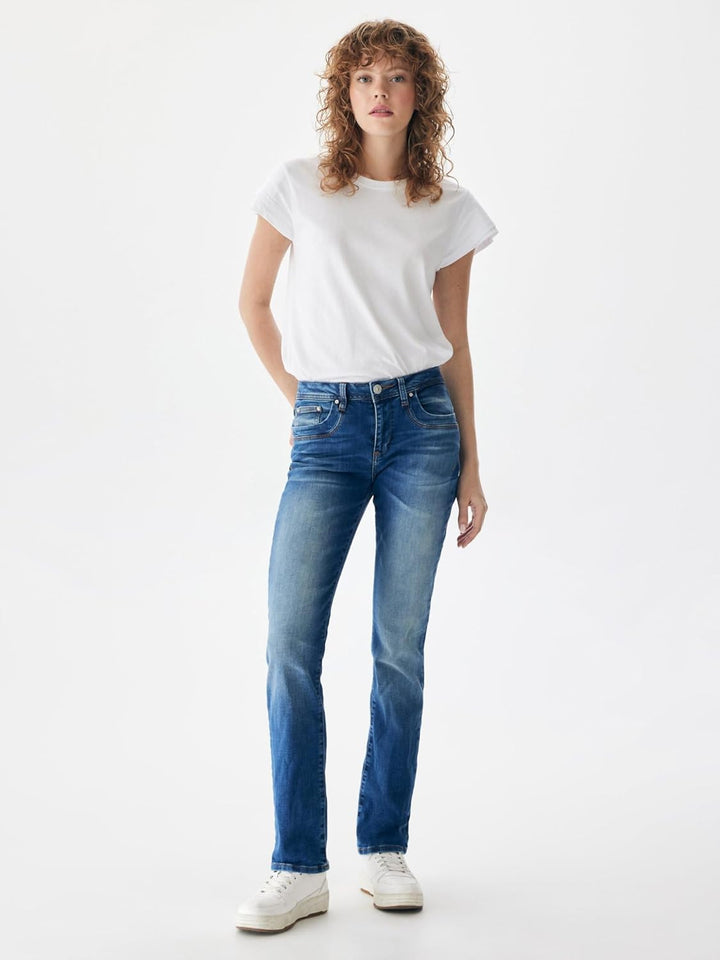 LTB Damen Jeans Vilma Bootcut - Blau - Zayla Wash W26-W34 Baumwolle Stretch 25W / 32L Angellis Wash